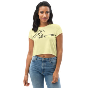 Crop Tee - Waves (Yellow)