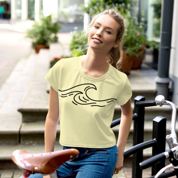 Crop Tee - Waves (Yellow) - Image 4