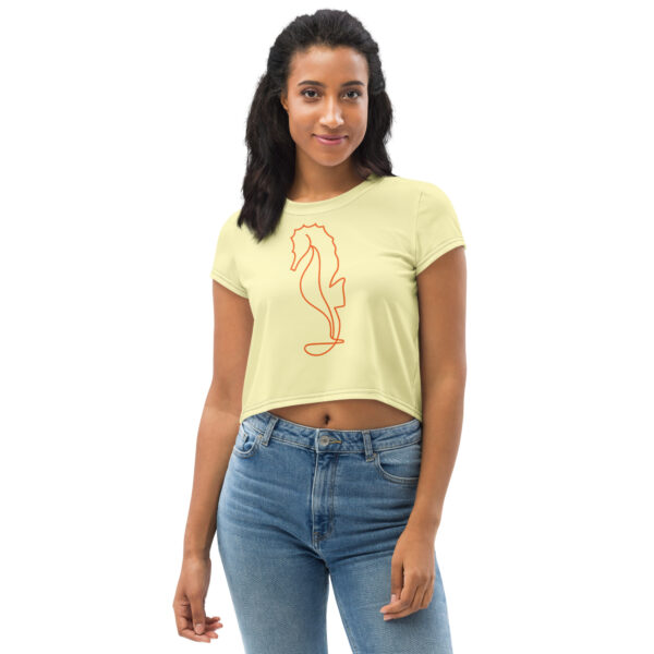 Crop Tee - Yellow Seahorse