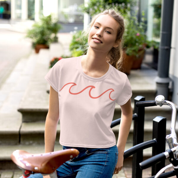 Crop Tee - Pink Waves - Image 4