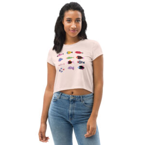 Crop Tee - Coral Wildlife