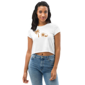 Crop Tee - Coconut and Palm Tree