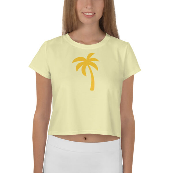 Crop Tee - Yellow Palm Tree - Image 2