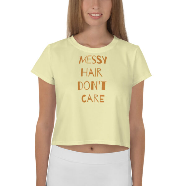Crop Tee - Messy Hair Don't Care Yellow