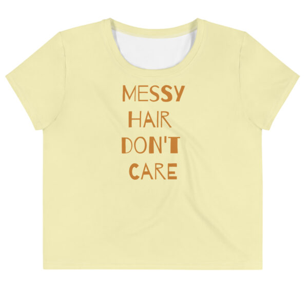 Crop Tee - Messy Hair Don't Care Yellow - Image 2