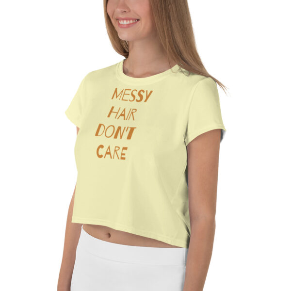 Crop Tee - Messy Hair Don't Care Yellow - Image 6