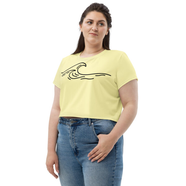 Crop Tee - Waves (Yellow) - Image 2