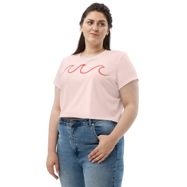 Crop Tee - Pink Waves - Image 2