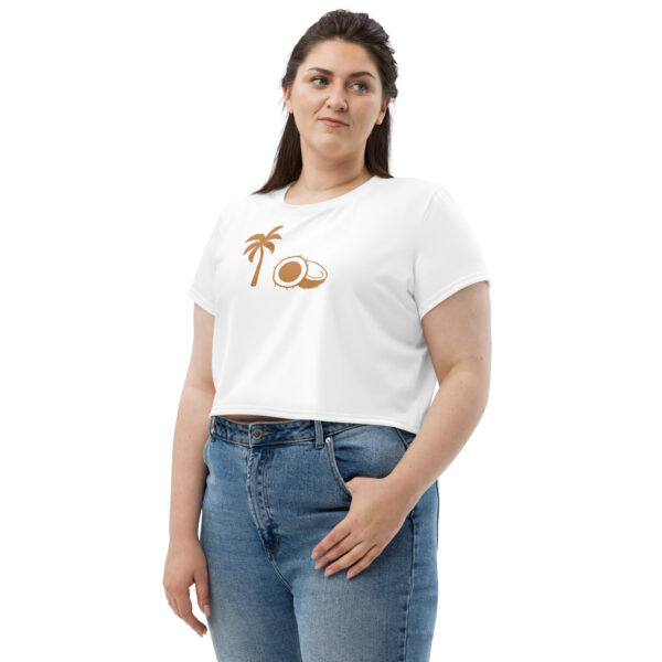 Crop Tee - Coconut and Palm Tree - Image 2