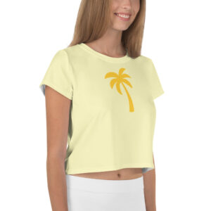 Crop Tee - Yellow Palm Tree