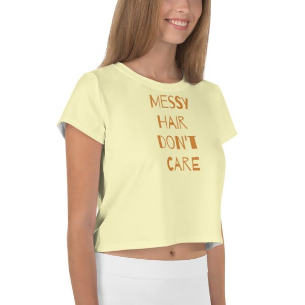Crop Tee - Messy Hair Don't Care Yellow - Image 7