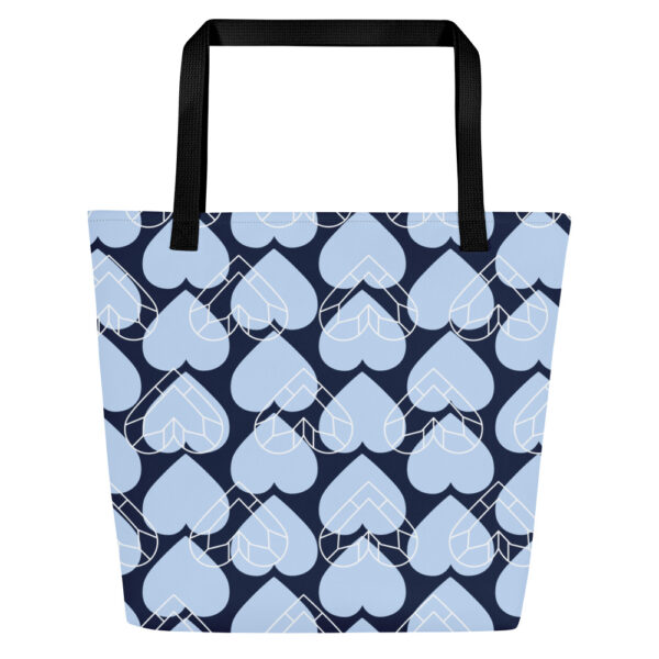 Large Tote Bag - Blue Hearts - Image 6