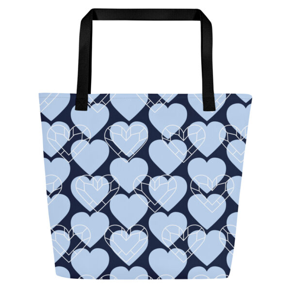 Large Tote Bag - Blue Hearts