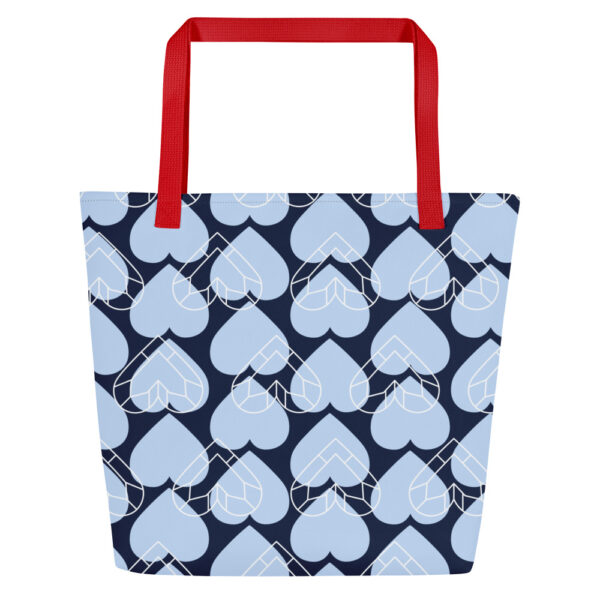 Large Tote Bag - Blue Hearts - Image 8