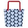 Large Tote Bag - Blue Hearts - Image 7