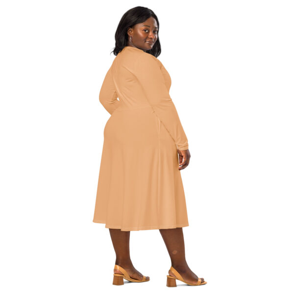 Dress Long Sleeve Midi - Coral - Image 3