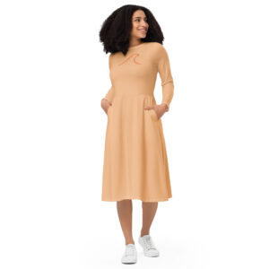Dress Long Sleeve Midi - Coral