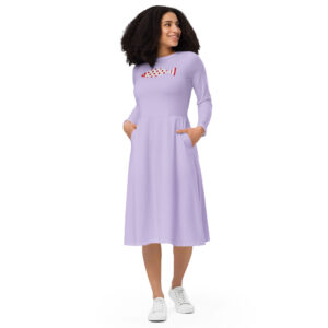 Dress Long Sleeve Midi - Purple Reef