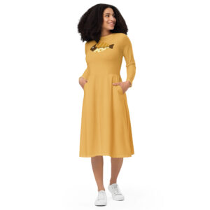 Dress Long Sleeve Midi - Yellow Reef