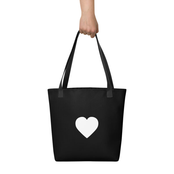 Tote bag - Black and White Heart - Image 2