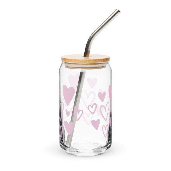 Can-shaped glass - Pink Hearts - Image 2