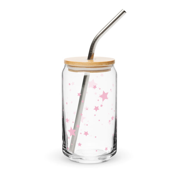 Can-shaped glass - Pink Stars