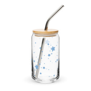 Can-shaped glass - Blue Stars