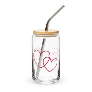 Can-shaped glass - Two Hearts