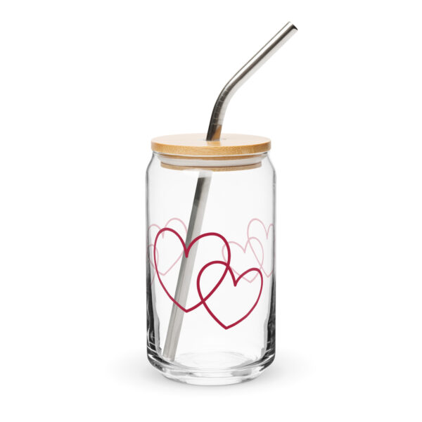 Can-shaped glass - Two Hearts