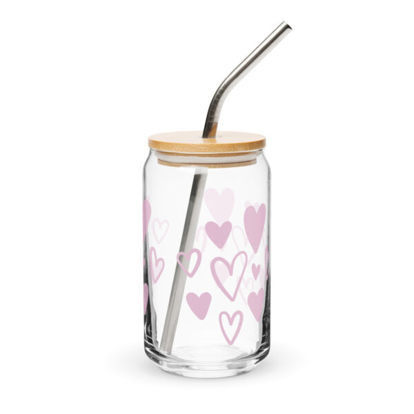 Can-shaped glass - Pink Hearts - Image 3