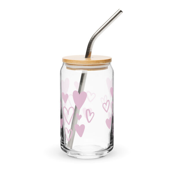 Can-shaped glass - Pink Hearts - Image 4