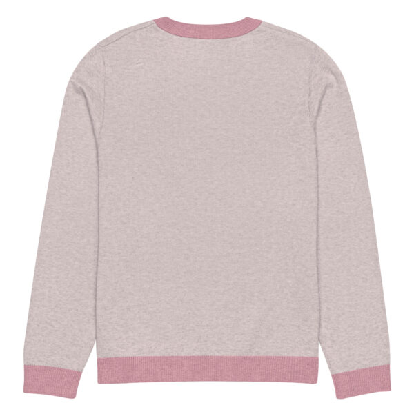 Knitted crew neck sweater Unisex - Pink Waves - Image 8
