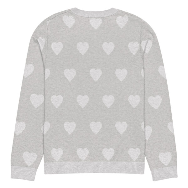 Knitted crew neck sweater Unisex - White Hearts - Image 10
