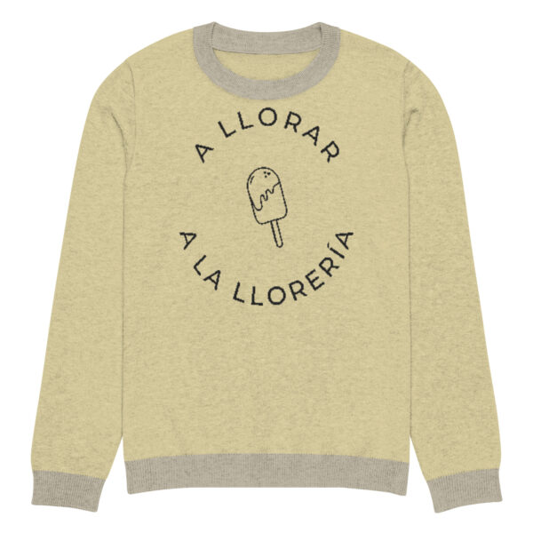 Knitted crew neck sweater Unisex - Yellow Ice Cream - Image 7