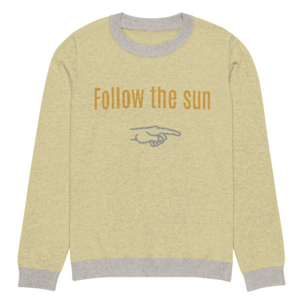 Knitted crew neck sweater Unisex - Follow The Sun - Image 7