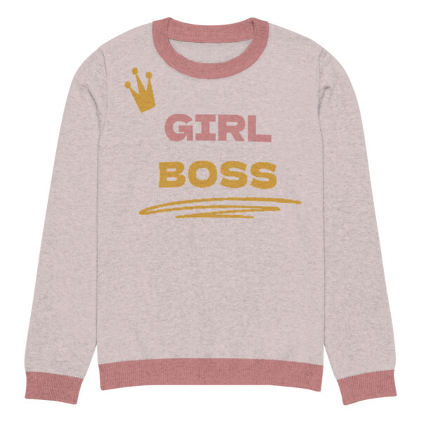 Knitted crew neck sweater - Girl Boss - Image 7