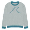 Knitted crew neck sweater Unisex - Blue Sea - Image 7