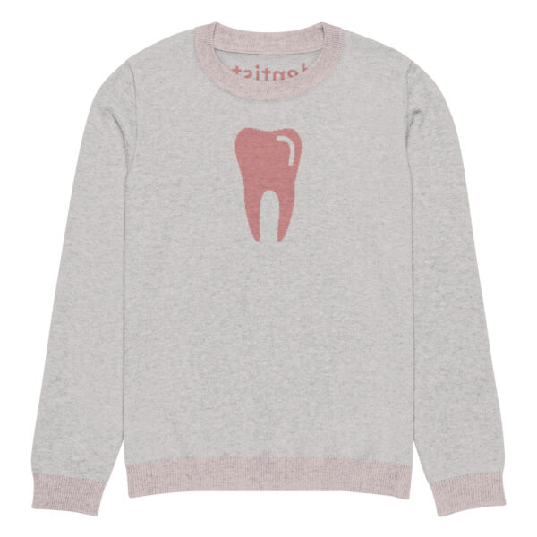 Knitted crew neck sweater Unisex - Dentistry Pink and Gray - Image 7