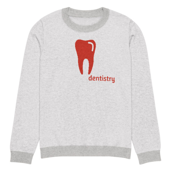 Knitted crew neck sweater Unisex - Dentistry Red and Gray - Image 7