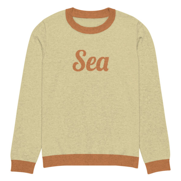 Knitted crew neck sweater Unisex - Yellow Sea - Image 7