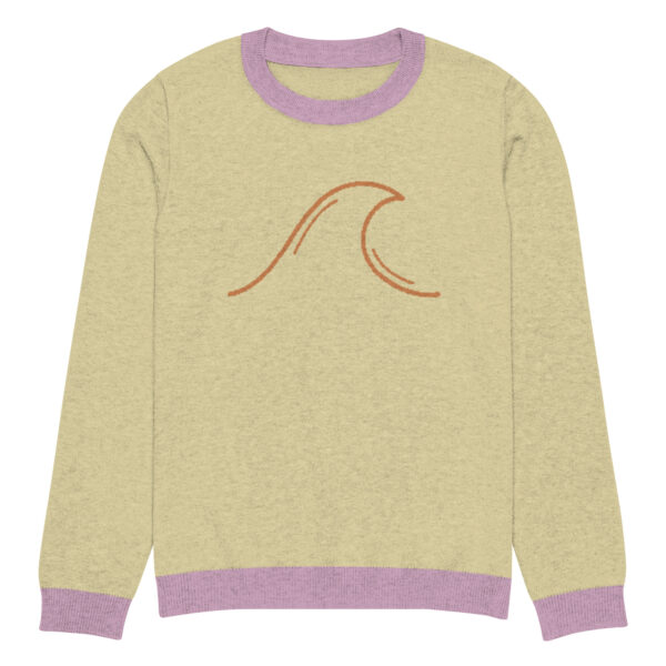 Knitted crew neck sweater Unisex - Yellow Wave - Image 7