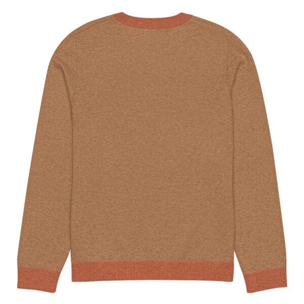 Knitted crew neck sweater Unisex - Yellow Palm Trees - Image 6