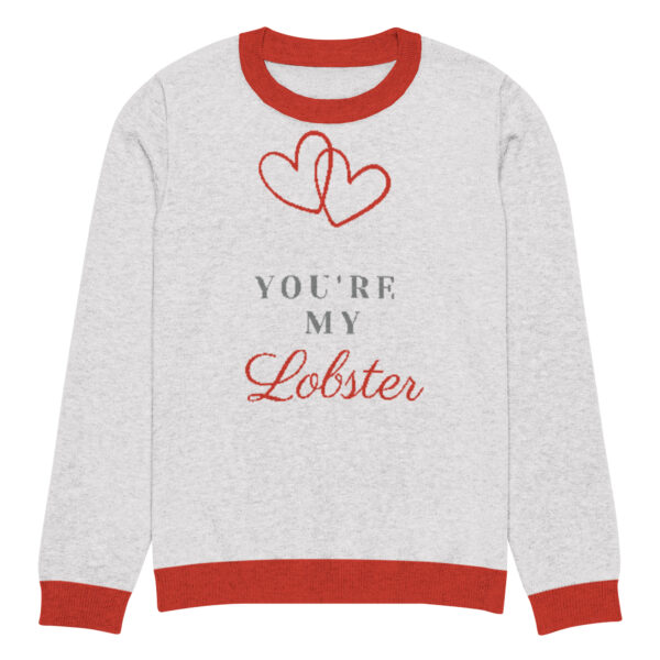 Knitted crew neck sweater Unisex - You are My Lobster - Image 5
