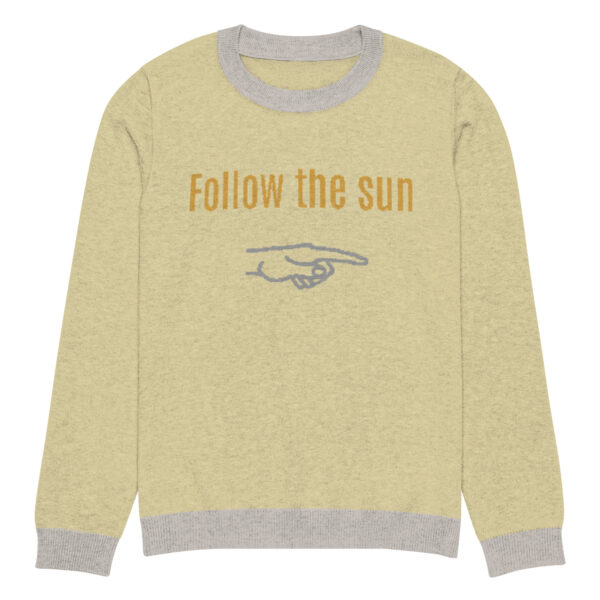 Knitted crew neck sweater Unisex - Follow The Sun - Image 5