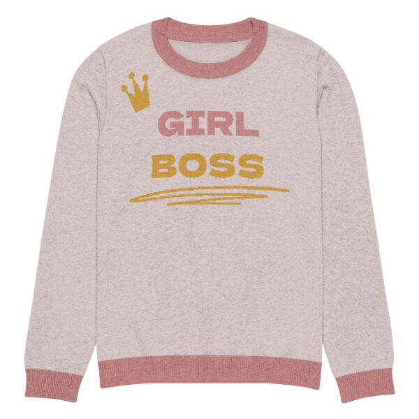 Knitted crew neck sweater - Girl Boss - Image 5