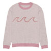 Knitted crew neck sweater Unisex - Pink Waves - Image 5