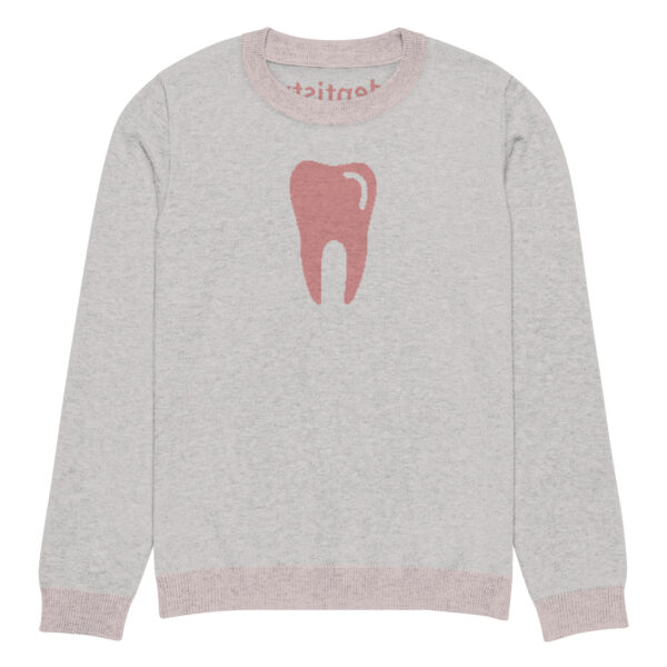 Knitted crew neck sweater Unisex - Dentistry Pink and Gray - Image 5