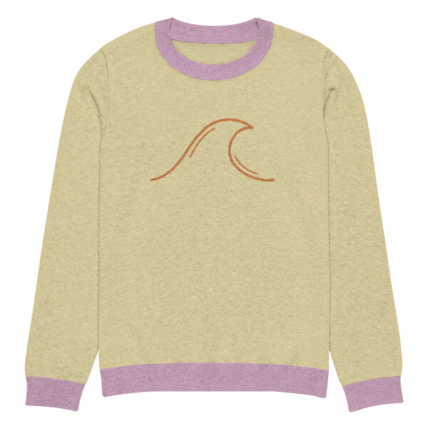 Knitted crew neck sweater Unisex - Yellow Wave - Image 5