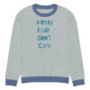 Knitted crew neck sweater - Messy Hair Don't Care Blue Candy - Image 7