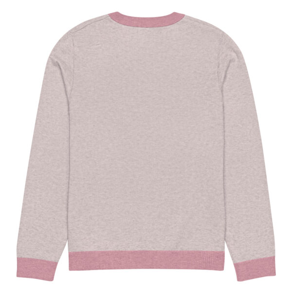 Knitted crew neck sweater Unisex - Pink Waves - Image 4